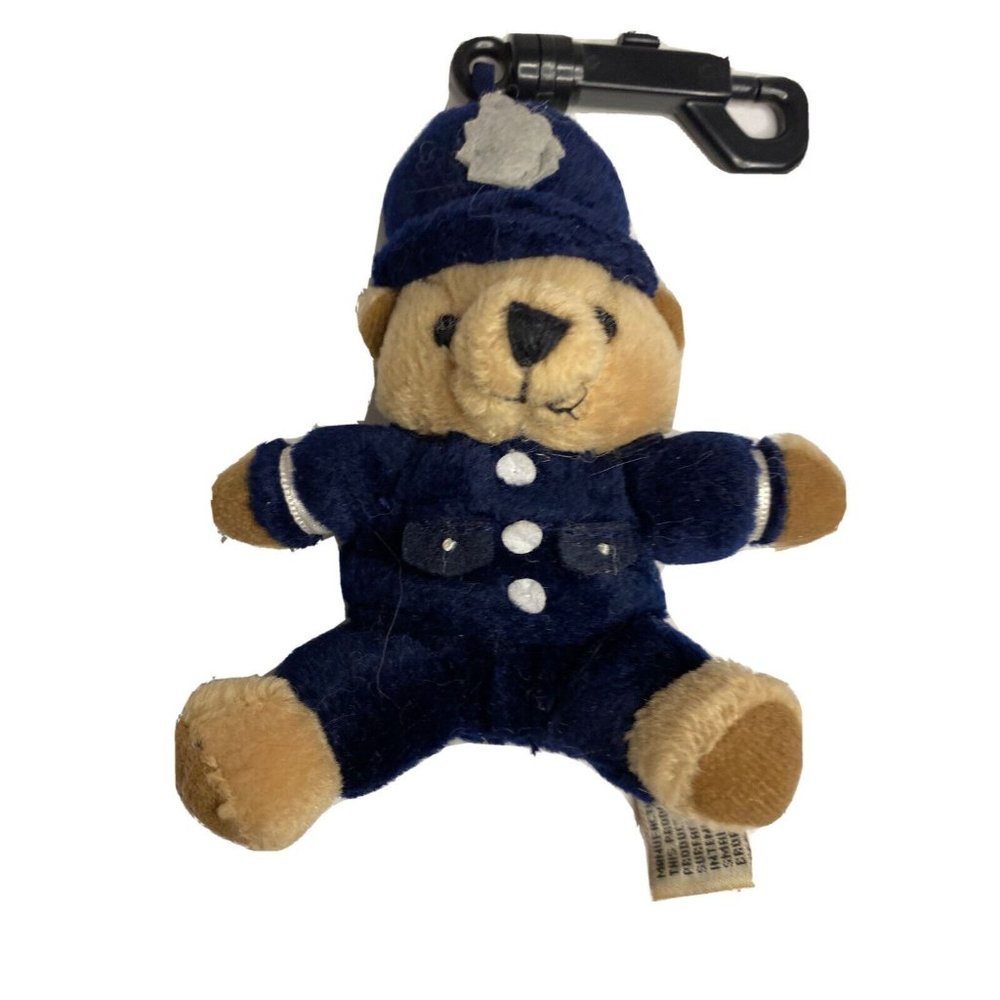 Vtg Teddy Bear Plush English Bobby Clip On Simply Soft Backpack Charm Keel Toys